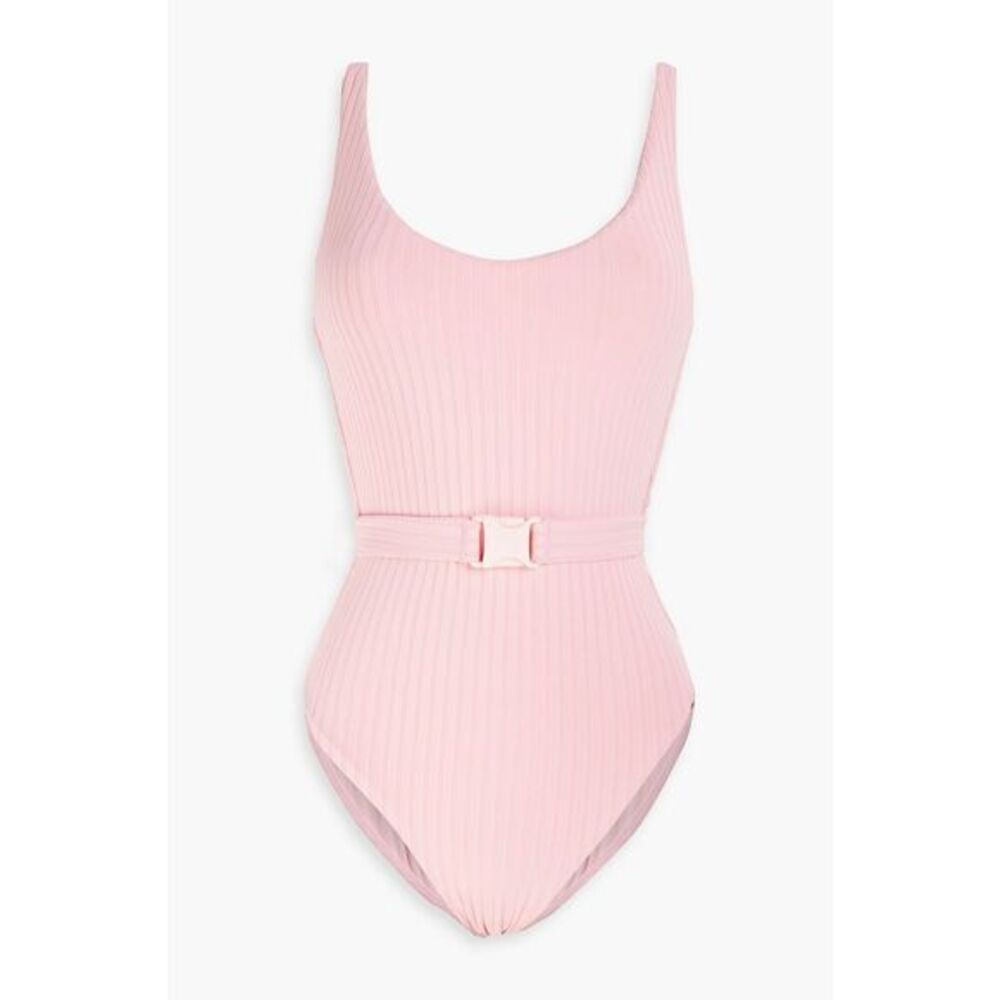 MELISSA ODABASH Womens St. Tropez Belted Ribbed Swimsuit Pink Size 4